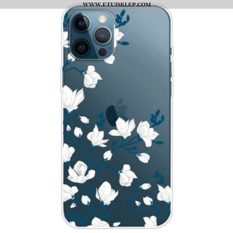 Etui do iPhone 14 Pro Bezszwowi Biali Kwiaty